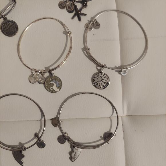 Authentic Alex and Ani Silver Tone Bracelet Lot of 8 *Matching Friends Set* - Picture 4 of 5